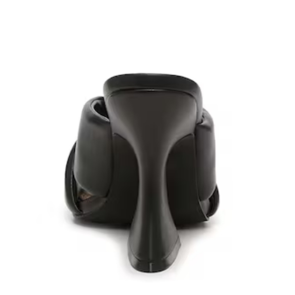 Steven New York Women's Black Leather Open Toe Baga Heel Sandal Size 7.5 - Picture 5 of 8